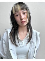 レコ 渋谷(LECO) イエロー×ブラック コントラストレイヤーロング