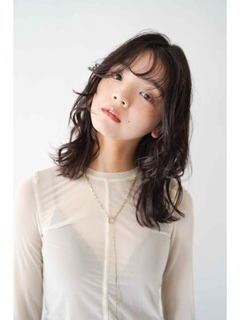 トクテ 高円寺(tokute) くびレイヤーエモージュ前髪ピンクベージュワンカール【高円寺】