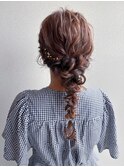 ヘアセット　編みおろし