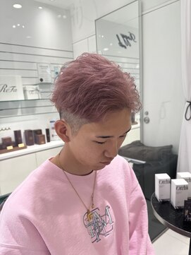 エアー 銀座タワー(AIR) ダブルカラー/ハイトーンカラー/メンズカット/ペールピンク