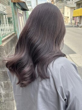 ハイバレーヘアーメゾン(HIGH VALLEY HAIRMAISON) ロングレイヤー顔周りレイヤーバイオレットアッシュ岡山南中央町