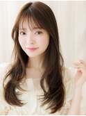 韓国風巻き抜け感毛先パーマ小顔フェミニンロングZ大宮30代40代