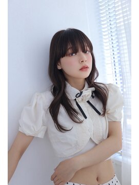 アリスバイブランニューリブ 難波店(ALICE by Brandnew×LIV) 韓国ヘアブルーブラックレイヤーカット顔周りフルバング難波