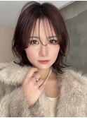 ココアベージュ/オリーブグレー/小顔/くびれレイヤーボブ