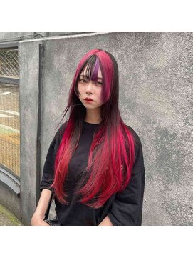 インク 渋谷(INK.) イメチェンヘアスタイルアンブレラカラーピンクベージュ