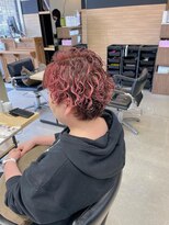 ヘアースパ ノッシュ 博多千代店(Hair Spa Nosh)&nbsp;スパイラルパーマ　ピンクメッシュ