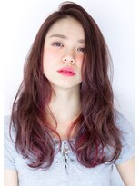 ヘアサロン ガリカ 表参道(hair salon Gallica)&nbsp;『 ワンポイントベリー×ラベンダー』 外国人風小顔 semi-long♪