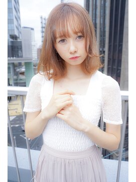 アマンドール(Aman D'or) 似合わせシースルーぱっつん×ラベンダーベージュ