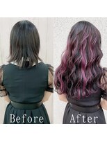 あるじゃんすー 新宿店&nbsp;ブラック×パープル#シールエクステ#セミウェットウェーブ#新宿