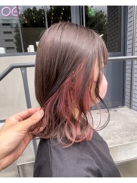 イキプラスディードットログ 大和八木駅前店(ikii+D.Log) インナーカラー/イヤリングカラー×ピンクレッド奈良大和八木