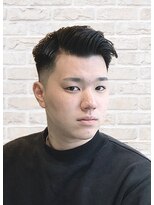 オールデイハローズ 京都駅前店(ALL DAY HELLO`S)&nbsp;２０代七三ツーブロック短髪アップバングウェット仕上げ【京都駅