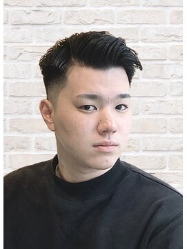 オールデイハローズ 京都駅前店(ALL DAY HELLO`S) 20代七三ツーブロック短髪アップバングウェット仕上げ【京都駅