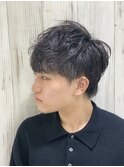 ショートウルフ/マッシュ/刈り上げない/ニュアンスパーマ/メンズ