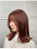 【切りっぱなしボブ/エアリーロング/美髪/ピンクブラウン/渋谷】