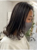 コントラストハイライトミディアム細めグレージュ