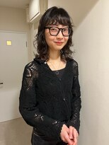 小顔前髪顔まわりレイヤー×くるくるパーマ