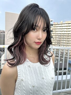 ジゼル(GiseL) ガーリーボブ　レイヤー　インナー　ピンク