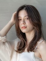 大人かわいい／20代30代／バングカット／オリーブベージュ