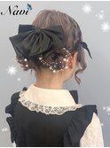 編みかけお団子ツイン