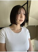 ぷつっと、切りっぱなしボブ/顔まわりレイヤー