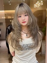 ロンドガーネット 池袋(Lond garnet)&nbsp;ミニウルフレイヤーカット顔周り前髪韓国ミディアムロング/池袋