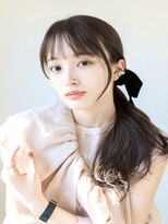 ミットバイツリー センター北(mit by tree)&nbsp;シースルーバングフェイスラインレイヤーリボンヘアアレンジ