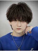 ラウンドマッシュ×シャドウパーマ/メンズカット/下北沢