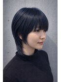 ナチュラルショートウルフ × ダークネイビー　20代30代