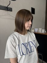 カンナカンナ 三佐店(cannaCANNA)&nbsp;切りっぱなしボブ/顎下ボブ/オリーブベージュ/赤み消しカラー