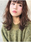 ランダムパーマセミロング×ショコラグレージュ