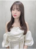 ミニウルフレイヤーカット顔周り前髪韓国ミディアムロング／大宮