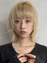 ソワ 北千住(soi) レイヤーボブ_マッシュウルフ_ブロンドミルクティーベージュ