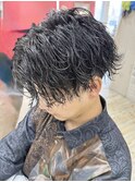 ハンサムショート/波打ちスパイラルパーマ