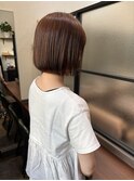 内巻きボブ_オレンジブラウン