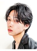 リバースセンターパートウルフコンマセンターパートダウンパーマ