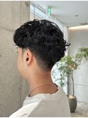 刈り上げ×無造作パーマ