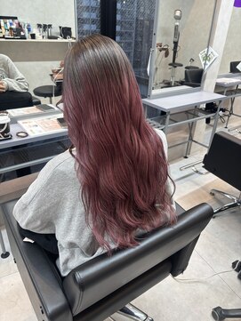 ソワン ドゥ ブレス 今里店(soin de brace) ブラウン×ピンク　ルーツカラー