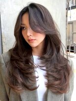 シオン(shion) ロング顔周りレイヤー韓国ヘアウルフレイヤー_F21593