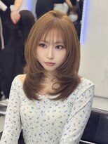ロムーク 表参道(LOMKH)&nbsp;小顔ロングレイヤーカット顔周り春ハッシュカット透明感カラー