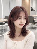 ネオリーブウリ 二子玉川店(Neolive uri)&nbsp;ミディアムヘア暗めカラーデザインカラーフェイスフレーミング