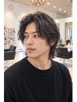 ネイヴスヘアー 香椎照葉店(Neivs Hair)&nbsp;長めメンズミディアムウルフ ナチュラルパーマ