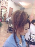 サイド寄せハーフアップ
