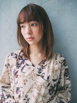 ヘアー アークス 上大岡店(hair ARKS) ぱつっとギリ眉セミロングウルフARKS上大岡
