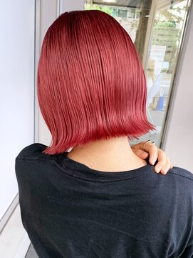 アイティーバイアルバム 藤沢店(IT by ALBUM) ピンクレッドボブ_テラコッタくすみブルーミニウルフ_ba350291