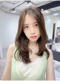 韓国/センター分け/フェミニン/小顔　髪質改善　白髪ぼかし