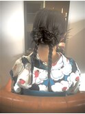 三つ編みアレンジ