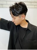 かき上げヘア七三オールバックツーブロックパーマ112