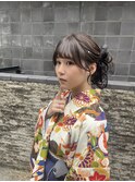 卒業式ヘア 成人式ヘア リボンヘア くらげヘア ツインアレンジ