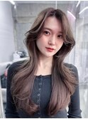 黒髪ボブルフネビージュ小顔ワンレン顔まわり韓国レイヤーカット