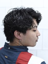 メリケンバーバーショップ フクオカ(MERICAN BARBERSHOP FUK)&nbsp;べリーショートダークアッシュニュアンスパーマ韓国マッシュ